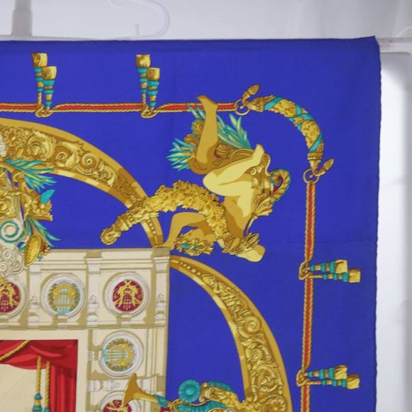 HERMES Carre 90 ARCHITECTE DE L'OPERA DE PARIS Scarf Silk Blue Auth bs12077 - Picture 5 of 16